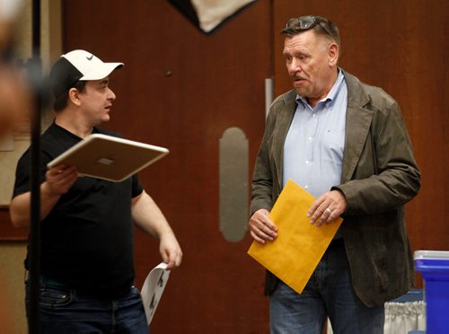 PHIL HOSSACK / WINNIPEG FREE PRESS - 'Extra' hopeful Ryan Scott gets direction through the audition process Saturday.  Ashely Prest story re: Brad Pitt movie.  - June 1, 2019.