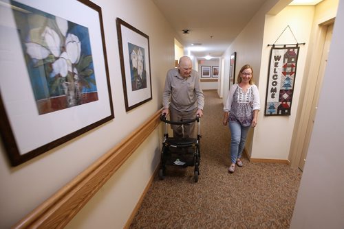 JOHN WOODS / WINNIPEG FREE PRESS
Jim Magill, a Royal Canadian Air Force veteran, is photographed with his daughter Tracy Schmidt in his Winnipeg home Wednesday, May 29, 2019. He was in the air during D-Day.

Reporter: Kevin Rollason