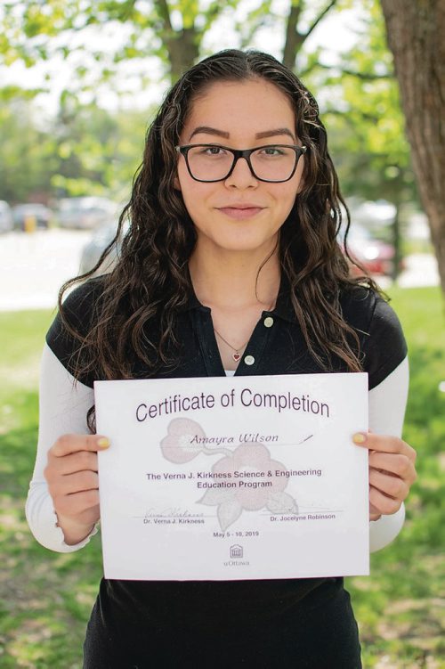Canstar Community News Oak Park student Amayra Wilson went to Ottawa recently for a week-long science and engineering program for Indigenous youth.(EVA WASNEY/CANSTAR COMMUNITY NEWS/METRO)