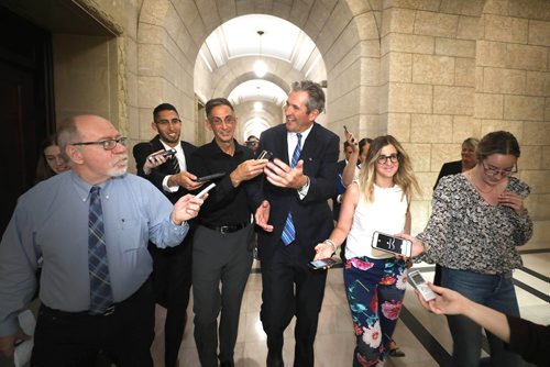 RUTH BONNEVILLE /  WINNIPEG FREE PRESS 

Local - LAST DAY AT LEGISLATURE:

Premier Brian Pallister makes his way down the hallway to his office as the media asks  him questions after leaving the chamber on the last day of the spring legislative sitting on Monday. 


June 3rd, 2019

