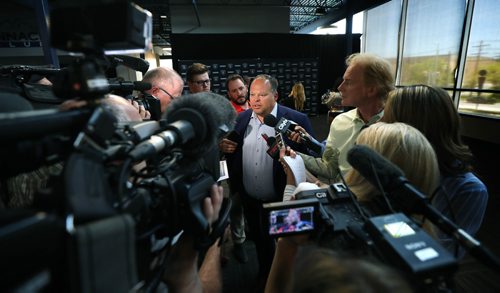 RUTH BONNEVILLE /  WINNIPEG FREE PRESS 

Wade Miller, Wpg Blue Bombers CEO in media scrum after he announces to the media at press conference that the Oakland Raiders, in association with On Ice Entertainment Ltd., will host the Green Bay Packers at Investors Group Stadium  in Winnipeg,for a preseason Week 3 game on Thursday, Aug. 22, 2019, at IG Field Wednesday.  

This  will mark the first-ever game north of the border for the Silver and Black.




June 5th, 2019
