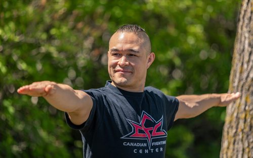 SASHA SEFTER / WINNIPEG FREE PRESS
Derek Pang suffered a traumatic brain injury in 2010 and was in a coma for three and a half days. Pang rehabilitated himself through the physical and mental practices of yoga and mixed martial arts. See Sabrina Carnevale story
190605 - Wednesday, June 05, 2019.