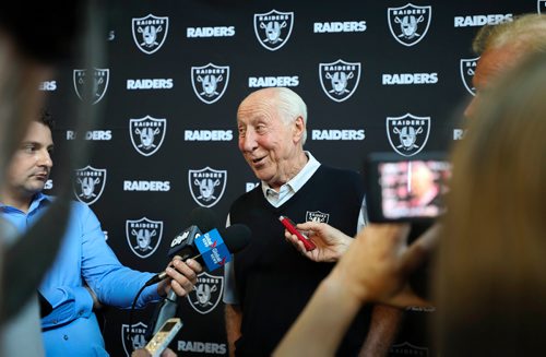 RUTH BONNEVILLE /  WINNIPEG FREE PRESS 

Football legend, Fred Bilentnikoff  (former Raiders player, coach etc.) is all smiles as he talks to the media during a scrum after the announcement that the Oakland Raiders will host the Green Bay Packers at Investors Group Field   
in Winnipeg,for a preseason Week 3 game on Thursday, Aug. 22, 2019.  

Press conference was held in the Pinnacle Club at IG Field Wednesday. 



June 5th, 2019
