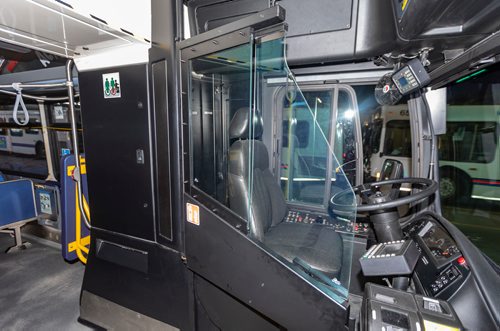 SASHA SEFTER / WINNIPEG FREE PRESS
Newly-installed bus operator safety shields at the Winnipeg Transit Brandon Garage.
190606 - Thursday, June 06, 2019.