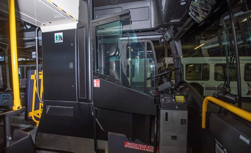 SASHA SEFTER / WINNIPEG FREE PRESS
Newly-installed bus operator safety shields at the Winnipeg Transit Brandon Garage.
190606 - Thursday, June 06, 2019.