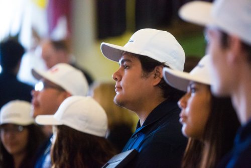 MIKAELA MACKENZIE / WINNIPEG FREE PRESS
Youth CEO Jerome Maytwayashing at the Youth CEO program kickoff at the Neeginan Centre in Winnipeg on Thursday, June 6, 2019. For Alex Paul story.  
Winnipeg Free Press 2019.