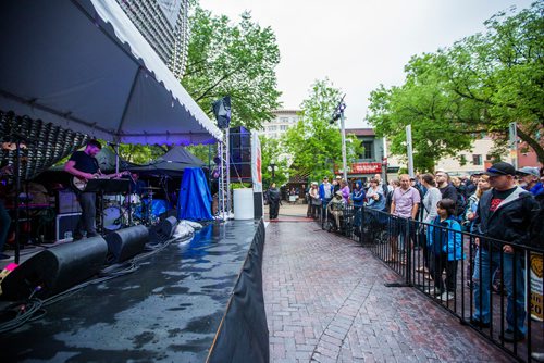 MIKAELA MACKENZIE / WINNIPEG FREE PRESS
John K. Samson plays at the Rise Up 100: Songs for the Next Century Concert at Old Market Square in Winnipeg on Saturday, June 8, 2019. For Nadya story.  
Winnipeg Free Press 2019.