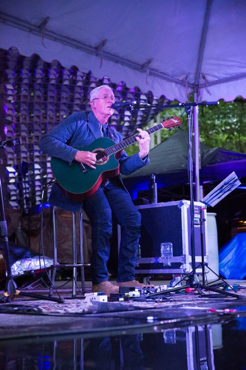 MIKAELA MACKENZIE / WINNIPEG FREE PRESS
Bruce Cockburn plays at the Rise Up 100: Songs for the Next Century Concert at Old Market Square in Winnipeg on Saturday, June 8, 2019. For Nadya story.  
Winnipeg Free Press 2019.