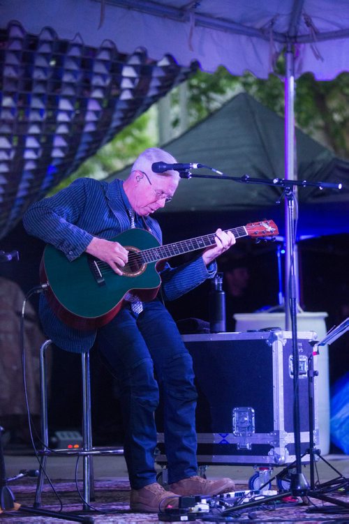 MIKAELA MACKENZIE / WINNIPEG FREE PRESS
Bruce Cockburn plays at the Rise Up 100: Songs for the Next Century Concert at Old Market Square in Winnipeg on Saturday, June 8, 2019. For Nadya story.  
Winnipeg Free Press 2019.