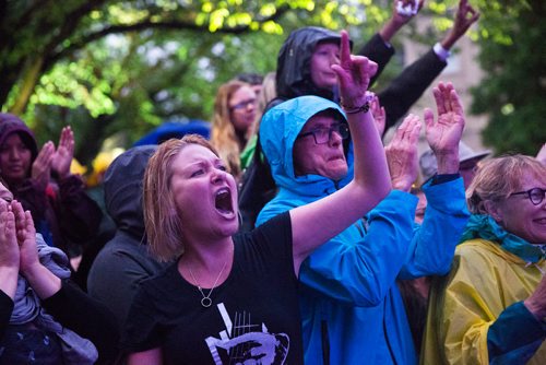 MIKAELA MACKENZIE / WINNIPEG FREE PRESS
Ani DiFranco plays at the Rise Up 100: Songs for the Next Century Concert at Old Market Square in Winnipeg on Saturday, June 8, 2019. For Nadya story.  
Winnipeg Free Press 2019.