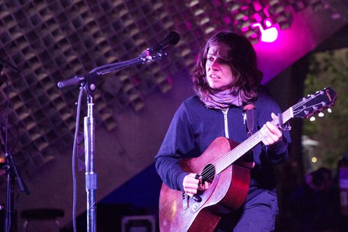 MIKAELA MACKENZIE / WINNIPEG FREE PRESS
Ani DiFranco plays at the Rise Up 100: Songs for the Next Century Concert at Old Market Square in Winnipeg on Saturday, June 8, 2019. For Nadya story.  
Winnipeg Free Press 2019.