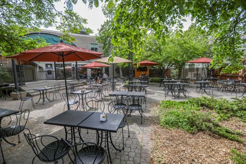 SASHA SEFTER / WINNIPEG FREE PRESS
The patio of Stellas in the Centre Culturel Franco-Manitobain in Saint Boniface.
190607 - Friday, June 07, 2019.