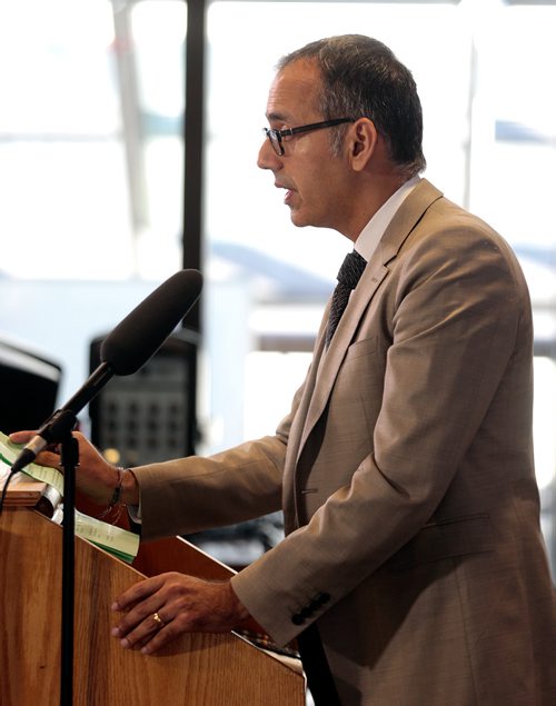 PHIL HOSSACK / WINNIPEG FREE PRESS - Dr. Jitender Sareen, specialty lead, mental health and addictions, Shared Health,  responds to Manitoba Conservative Cameron Friesen Minister of Health, Seniors and Active Living making an announcement Monday Morning at AFM. See story. 
 - June 10, 2019. PHIL HOSSACK / WINNIPEG FREE PRESS -  - June 7, 2019.