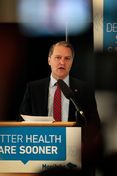 PHIL HOSSACK / WINNIPEG FREE PRESS - Manitoba Conservative Cameron Friesen Minister of Health, Seniors and Active Living making an announcement Monday Morning at AFM. See story. 
 - June 10, 2019.