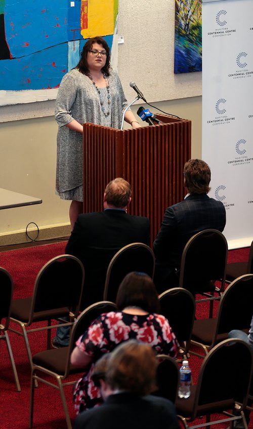 PHIL HOSSACK / WINNIPEG FREE PRESS - Crown Services Minister Colleen Mayer announced funding for the Manitoba Centennial centre. See story. - June 10, 2019.