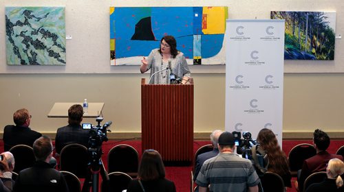 PHIL HOSSACK / WINNIPEG FREE PRESS - Crown Services Minister Colleen Mayer announced funding for the Manitoba Centennial centre. See story. - June 10, 2019.