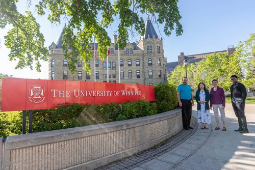 SASHA SEFTER / WINNIPEG FREE PRESS
(From left) Michael Thibert, Ji-Yung Jennifer Choi, Lilli Williams and Jean Widny Pervil are four of the six members of the last class of theology students to graduate from the University of Winnipeg.
190610 - Monday, June 10, 2019.