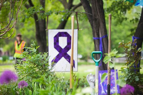 MIKAELA MACKENZIE / WINNIPEG FREE PRESS
A new memorial garden for loved ones lost to addictions and overdose on Waterfront Drive in Winnipeg on Tuesday, June 11, 2019. For Caitlyn Gowriluk story.  
Winnipeg Free Press 2019.