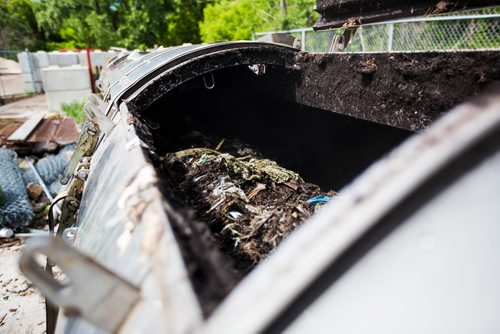 MIKAELA MACKENZIE / WINNIPEG FREE PRESS
The Biovator composting system at The Forks in Winnipeg on Tuesday, June 11, 2019.  The Forks recently replaced dishware with 100% reusable and compostable products in its path towards a zero-waste goal. For Tessa Vanderhart story.  
Winnipeg Free Press 2019.