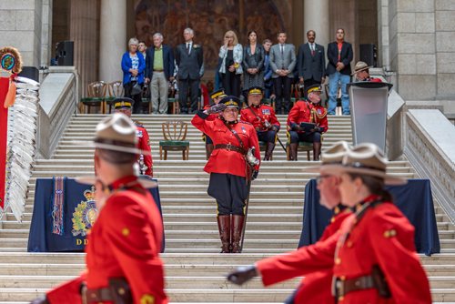 SASHA SEFTER / WINNIPEG FREE PRESS
New Assistant Commissioner Jane MacLatchy during the Manitoba RCMPs official change of command ceremony held at the Manitoba Legislative Building in Winnipeg.
190612 - Wednesday, June 12, 2019.