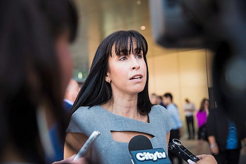 MIKAELA MACKENZIE / WINNIPEG FREE PRESS
Dayna Spiring, CEO of Economic Development Winnipeg, speaks to the media after True North Real Estate Development announced a new partnership with the Wawanesa Insurance to build the insurance firm's new headquarters where the ballet's dormitories are currently located at True North Square in downtown Winnipeg on Thursday, June 13, 2019. For Martin Cash story.  
Winnipeg Free Press 2019.