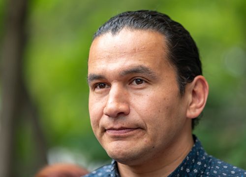 SASHA SEFTER / WINNIPEG FREE PRESS
Leader of the Manitoba NDP Wab Kinew speaks with the media after a press conference regarding hospital patient admission and WRHA system-wide patient safety held
 in the I.H. Asper Institute.
190613 - Thursday, June 13, 2019.