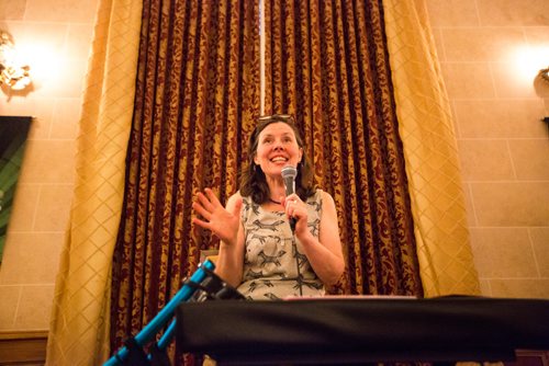 MIKAELA MACKENZIE / WINNIPEG FREE PRESS
Keynote speaker Debbie Patterson speaks at the Winnipeg Arts Council Awards at the Fort Garry Hotel in Winnipeg on Friday, June 14, 2019. For Jen Zoratti story.
Winnipeg Free Press 2019.