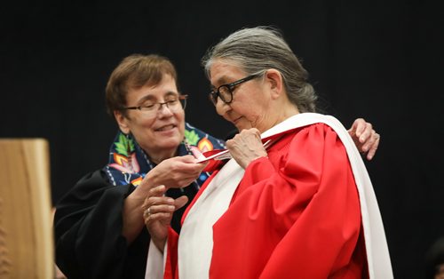 RUTH BONNEVILLE /  WINNIPEG FREE PRESS 

LOCAL STDUP - U of W convo


Honorary Doctor of Science conferred upon Ida Bear and Annie Boulanger.
- Ida Bear has played a pivotal role in the revitalization and protection of Indigenous languages in Manitoba.
- Over a long and distinguished career as an Indigenous language educator and advocate, Annie Boulanger has touched the lives of thousands of students and teachers across Manitoba.

June 14th, 2019
