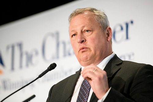 Mike Sudoma / Winnipeg Free Press
NFI President, Paul Soubry, talks about change in the city of Winnipeg before announcing Stu Clarks recent Ten Million dollar donation to the University of Winnipeg at the Delta Hotel Friday afternoon
June 14, 2019
