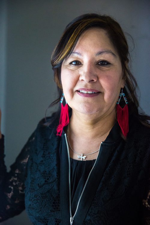 MIKAELA MACKENZIE / WINNIPEG FREE PRESS
Gina Smoke, Indigenous Liaison for Unifor, poses for a portrait in a recently renovated local women's shelter in Winnipeg on Saturday, June 15, 2019. Gina works on community-development projects across the country, using skilled volunteers and resources from the union. For Jessica Botelho-Urbanski story.
Winnipeg Free Press 2019.