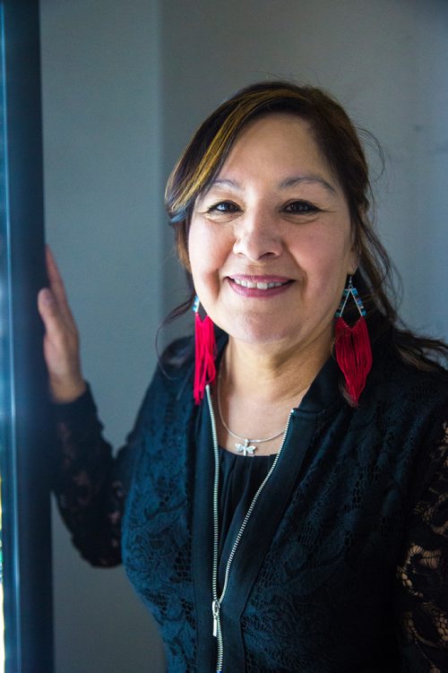 MIKAELA MACKENZIE / WINNIPEG FREE PRESS
Gina Smoke, Indigenous Liaison for Unifor, poses for a portrait in a recently renovated local women's shelter in Winnipeg on Saturday, June 15, 2019. Gina works on community-development projects across the country, using skilled volunteers and resources from the union. For Jessica Botelho-Urbanski story.
Winnipeg Free Press 2019.