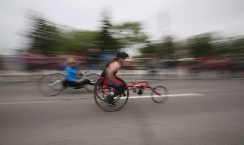 TREVOR HAGAN/ WINNIPEG PRESS
Wheelchair full marathon start at the Manitoba Marathon, Sunday, June 16, 2019.