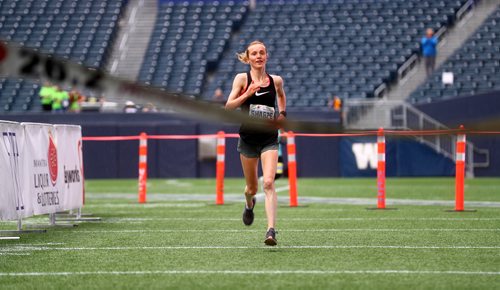 TREVOR HAGAN / WINNIPEG FREE PRESS
Selene Sharpe, winner of the womens full Manitoba Marathon, Sunday, June 16, 2019.