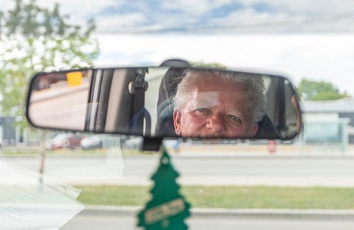 SASHA SEFTER / WINNIPEG FREE PRESS
Cameron Oberton is a driver with Holy Care Transit who has had his license suspended due to a recent vehicles for hire city bylaw because of a criminal conviction in his past.
190618 - Tuesday, June 18, 2019.
