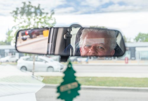 SASHA SEFTER / WINNIPEG FREE PRESS
Cameron Oberton is a driver with Holy Care Transit who has had his license suspended due to a recent vehicles for hire city bylaw because of a criminal conviction in his past.
190618 - Tuesday, June 18, 2019.