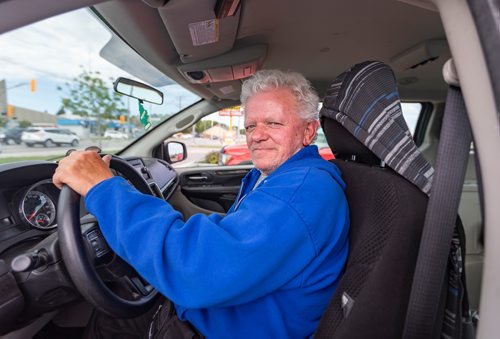 SASHA SEFTER / WINNIPEG FREE PRESS
Cameron Oberton is a driver with Holy Care Transit who has had his license suspended due to a recent vehicles for hire city bylaw because of a criminal conviction in his past.
190618 - Tuesday, June 18, 2019.