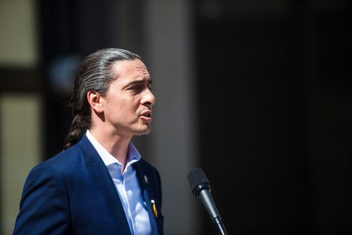 MIKAELA MACKENZIE / WINNIPEG FREE PRESS
Grand Chief Arlen Dumas speaks at the third annual ceremony for signing Winnipeg's Indigenous Accord at City Hall in Winnipeg on Tuesday, June 18, 2019. For Aldo Santin story.
Winnipeg Free Press 2019.