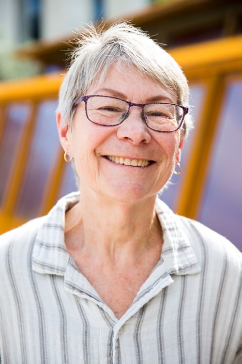 MIKAELA MACKENZIE / WINNIPEG FREE PRESS
Julie Guard, labour studies professor at U of M, poses for a portrait at the near-completed streetcar at Main St. and Market Ave. in Winnipeg on Tuesday, June 18, 2019. For Jessica Botelho-Urbanski story.
Winnipeg Free Press 2019.