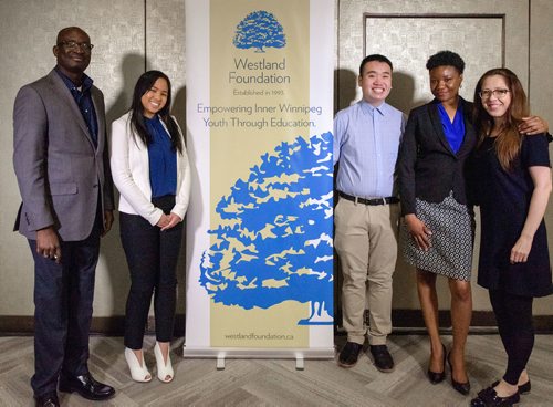 SUBMITTED PHOTO

L-R: Yemi Igbinyemi, Stephanie Decena (event emcee/Westland scholar), Yangwei Xiong (Westland scholar), Yanique Brighton and Inna Borysevych at the Westland Foundations 2019 Education Fund Breakfast on May 15, 2019 at the RBC Convention Centre Winnipeg. (See Social Page)