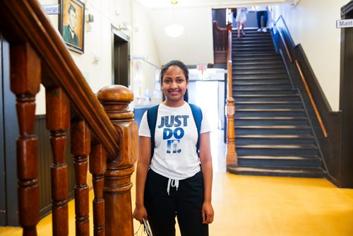 MIKAELA MACKENZIE / WINNIPEG FREE PRESS
Shani Kidane, newcomer student at the Winnipeg Adult Education Centre, just completed her s-level courses to qualify for the U of M accounting program in Winnipeg on Wednesday, June 19, 2019. For Carol Sanders story.
Winnipeg Free Press 2019.