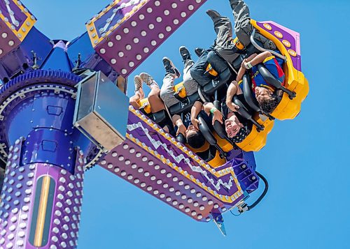 SASHA SEFTER / WINNIPEG FREE PRESS
Thrill seekers young and old enjoy the rides at the Red River Ex.
190619 - Wednesday, June 19, 2019.