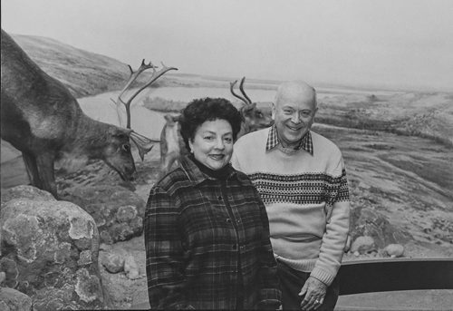 - for Kevin Rollason Passages feature / Winnipeg Free Press
Marilyn Baker and John Crabb at the Manitoba Museum in front of a diorama in 2000.
190619 - Wednesday, June 19, 2019.