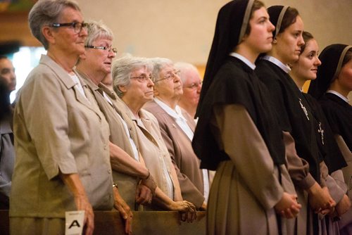 MIKAELA MACKENZIE / WINNIPEG FREE PRESS
Grey Nuns and historical interpreters at the celebration mass of the Grey Nuns' 175th anniversary at the Saint Boniface Cathedral in Winnipeg on Friday, June 21, 2019. For Caitlyn story.
Winnipeg Free Press 2019.