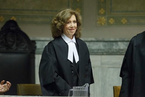 MIKE DEAL / WINNIPEG FREE PRESS
Justice Lori T. Spivak during her swearing-in ceremony to the Manitoba Court of Appeal at the Law Courts Complex, 408 York Avenue, Friday afternoon.
190621 - Friday, June 21, 2019.