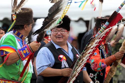 RUTH BONNEVILLE /  WINNIPEG FREE PRESS 

Local - KAPYONG

Celebrate National Indigenous Peoples Day on Kapyong Barracks Lands (Lipsett Hall land).

Chief Glenn Hudson (Peguis), smiles as he looks back at Chief Dennis Meeches (Long Plain), while marching in the grand entry with other chiefs, elders, military officers dignitaries and indigenous dancers during the celebrate ceremony for National Indigenous Peoples Day  at Kapyong Barracks Lands Friday.

See Kevin Rollason's story.  


June 21st , 2019
