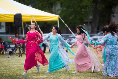 MIKAELA MACKENZIE / WINNIPEG FREE PRESS
Middle Eastern dancers at Aboriginal Day festivities at the Freighthouse Community Centre in Winnipeg on Friday, June 21, 2019. 
Winnipeg Free Press 2019.