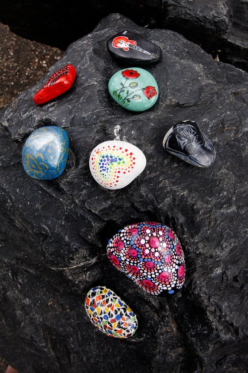 PHIL HOSSACK / WINNIPEG FREE PRESS -  A sampling of painted rocks, some keepers some to be left along trails.  See Dave Sanderson story? - June 18, 2019.