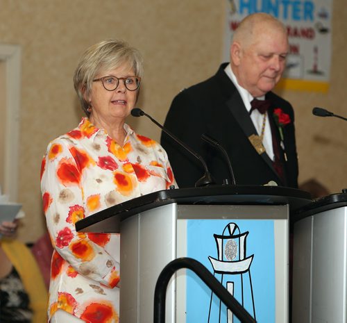 JASON HALSTEAD / WINNIPEG FREE PRESS

Cathe Umlah of Agape Table speaks after receiving a donation from the Grand Chapter of Manitoba, Order of the Eastern Star, at the Order of the Eastern Star's annual convention May 27, 2019, at Canad Inns Polo Park. (See Social Page)