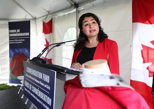 RUTH BONNEVILLE /  WINNIPEG FREE PRESS 


The Honourable Maryam Monsef, Minister for Women and Gender Equality at the  press conference for a government announcement regarding the Commemoration Fund for Missing and Murdered Indigenous Women and Girls at the Forks Monday. 




June 24, 2019

