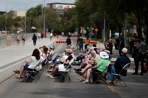 PHIL HOSSACK / WINNIPEG FREE PRESS -  Dignitaries and guests seated on Tache for the dedication of the new St Boniface Belvedere (Wikapedia defines Belvedere as a ' Beautiful' Place') on Tache Monday morning. See story.  - June 24, 2019.